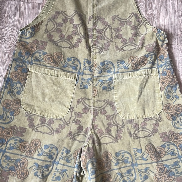 MONTHORIGIN Crazy Oversized Art To Wear Overalls Bibs Floral  Womens Size Medium - Picture 3 of 7